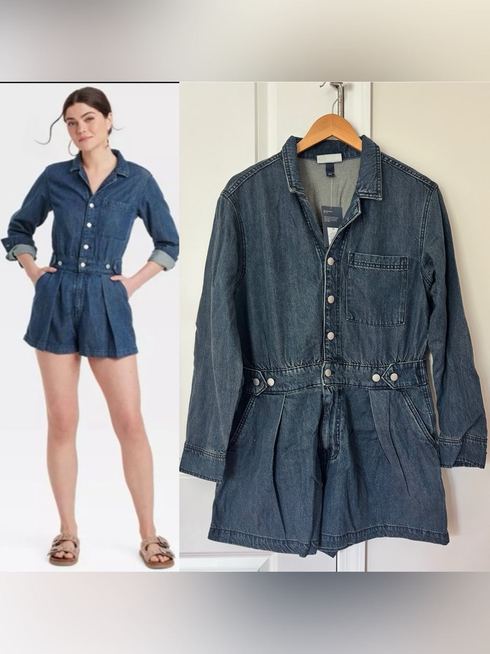 Universal Thread Women’s Denim utility romper dark wash size 12